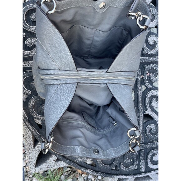 Coach Lexy Shoulder Bag F28997 Fog Gray Pebbled Leather Tote Purse Handbag - Picture 7 of 14